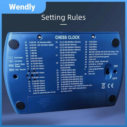 Digital Chess Timer Clock – Tournament‑Grade, 42 Modes, Silent Buttons, Dual‑Side, for US‑Chess/Fide, Go, Xiangqi, Backgammon. Same as pursun PS‑1688.