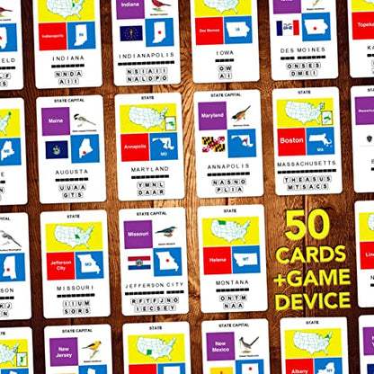 US States & Capitals Flash Cards | All 50 States and Capitals to Learn | Fun and Functional Case | Ultimate Flashcards for United States Geography | Card Games for Kids and Adults | Ages 6+ - style: US States & Capitals