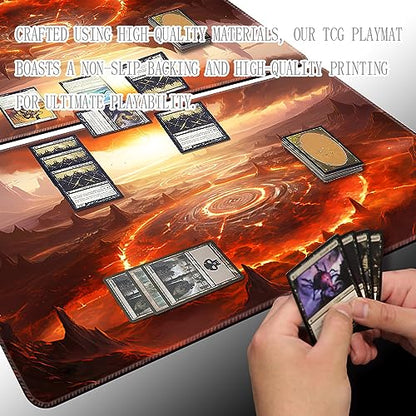 Premium Board Game 24x14in MTG Playmat Compatible for OCG CCG RPG TCG Playmat (Abyss Summon) - color: Abyss Summon