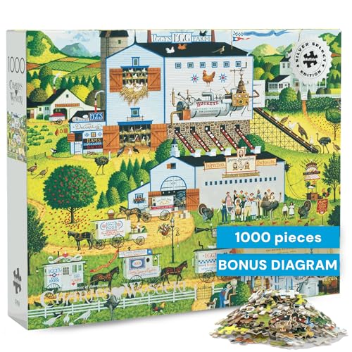 Buffalo Games - Charles Wysocki Sunny Side - 1000 Piece Puzzle for Adults | Art by Charles Wysocki, Silver Select, Foil Finish, Size 26.75 x 19.75, Includes Poster, Recycled Board, Giftable Display Box