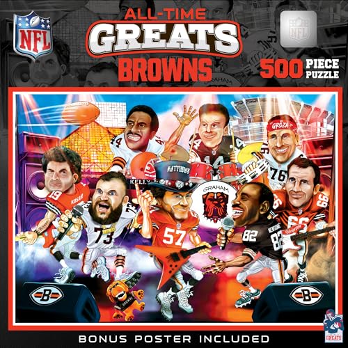 MasterPieces NFL Cleveland Browns All-Time Greats Jigsaw Puzzle - 500 Pieces - Age 14+ - style: Cleveland Browns