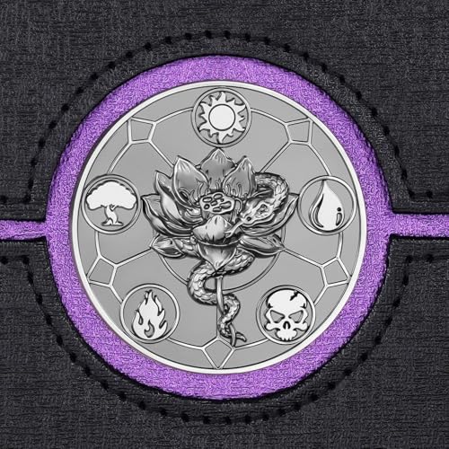 Kabinka Commander Deck Box for MTG with Dice Tray, Card Deck Box with Metal Emblem, Hold 100 Double-Sleeved Cards for TCG/PTCG, Cards Storage Case with 35PT Magnetic Card Holder (Black& Purple, Lotus) - color: A2-Black& Purple, Lotus