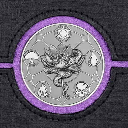 Kabinka Commander Deck Box for MTG with Dice Tray, Card Deck Box with Metal Emblem, Hold 100 Double-Sleeved Cards for TCG/PTCG, Cards Storage Case with 35PT Magnetic Card Holder (Black& Purple, Lotus) - color: A2-Black& Purple, Lotus