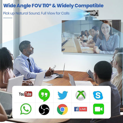 Webcam with Microphone for Desktop,1080P HD USB Webcam Live Streaming Laptop PC Computer Web Camera for Video Calling Conferencing Recording Gaming, AutoFocus 3D Noise Reduction