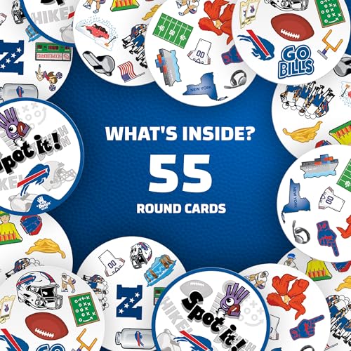 Masterpieces Officially Licensed NFL Buffalo Bills Spot It Game for Kids and Adults | Officially Licensed, For Kids and Adults - style: Buffalo Bills
