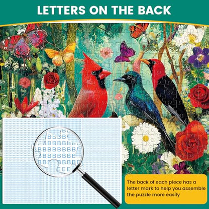 Puzzles 300 Pieces for Adults, 300 Piece Bird Garden Adult Puzzles Jigsaw Puzzle, Recycled Cardboard Puzzle Game, Family Activity Night, Great Gift Toy for Family, Friends, Kids, 20.5 * 15 Inch - style: Birds