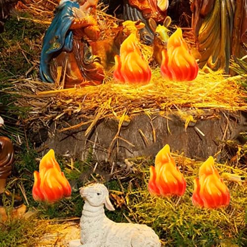 20 Pcs Mini Fake Fire Campfire Miniature Village Campfire Landscape Crafts Christmas Miniature Town Accessories for Mini Christmas Scene Micro Landscape Decor