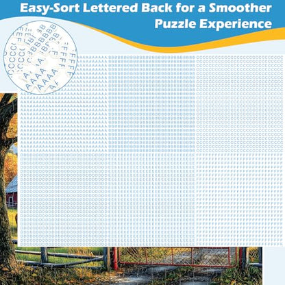 2 Pack 300 Pieces Puzzle for Adults,Autumn Puzzle Farm Jigsaw Puzzles 300 Pieces for Adults Kids Seniors Countryside Jigsaw Puzzle Premium Cardboard Puzzles for Tabletop Family Activity Gift - style: Farm Countryside
