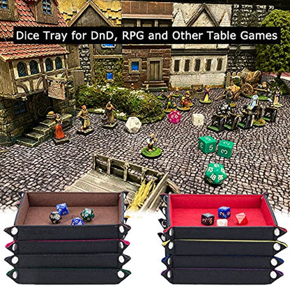Folding Square Dice Tray, Felt Dice Holder for DND, RPG, MTG and Other Board Games (Violet, Coffee, Green, Red, Rose Red, Gray, Yellow and Blue) - color: Violet, Coffee, Green, Red, Rose Red, Gray, Yellow and Blue