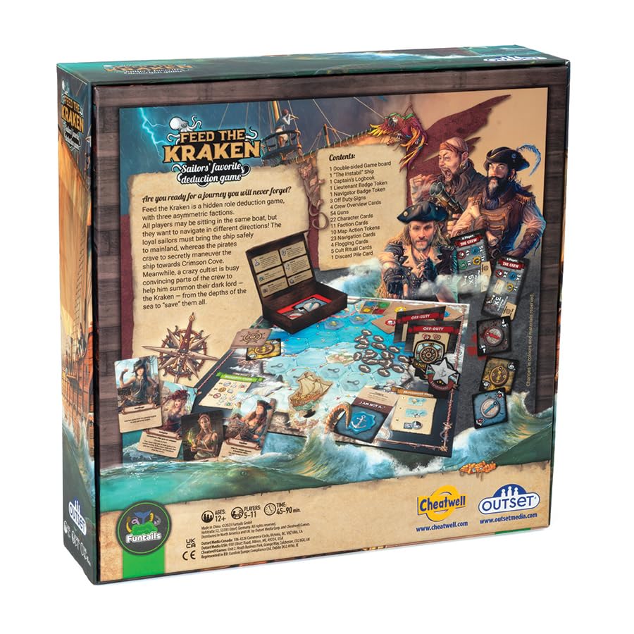 Outset Media Feed The Kraken Essential Edition - A Sailor's Favorite Deduction Game - for 5 to 11 Players Ages 12 and up