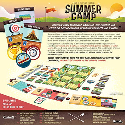 Buffalo Games Summer Camp Card Game, Outdoor Games, Family Play, Ages 10+ | 196 Cards, Family Game Night, Travel Game Set, 34 Merit Badges, 30-45 Min, 2-4 Players, Outdoor Activities for Kids