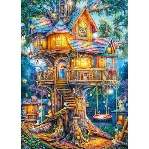 Puzzles for Adults 1000 Pieces, Elf Tree Jigsaw Puzzle with 1:1 HD Poster, Perfect Interlocking No Dust, Stress Relief Ideal Gift for Family Games - color: Elf Tree