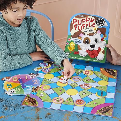 eeBoo: Puppy Fuffle - A Game of Counting & Simple Strategy, Kids Spinner Board Game, Collect Toys & Treats, Preschool, Ages 4+, 2-4 Players, 15-25 Min - style: Puppy Fuffle