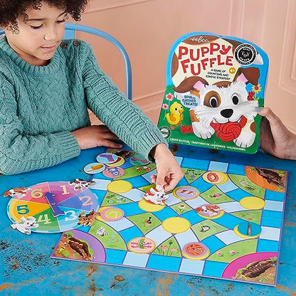 eeBoo: Puppy Fuffle - A Game of Counting & Simple Strategy, Kids Spinner Board Game, Collect Toys & Treats, Preschool, Ages 4+, 2-4 Players, 15-25 Min - style: Puppy Fuffle