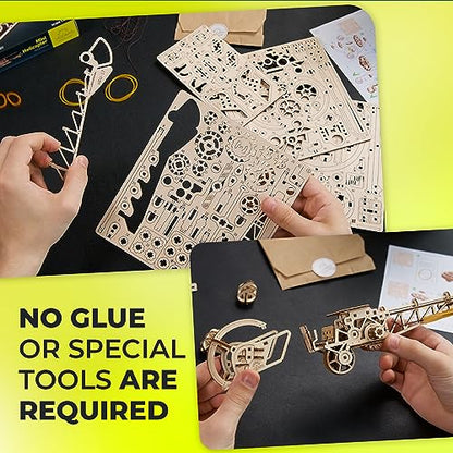 UGEARS Wooden 3D Puzzles for Adults - Easy Mini Helicopter Model Kit – Experience Aerial Innovation with Mechanical Puzzles DIY Kits for Adults - Ideal for Hobbyists, Aviation Enthusiasts - 167 Pcs - color: Mini Helicopter