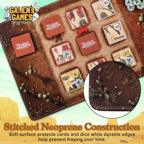 Galen's Games Double-Sided Strategy Playmat, Neoprene TCG Playmat for Heritage Farms and Verdant Arizona, 16x10 Card Game Mat, Soft Playing Card Mat