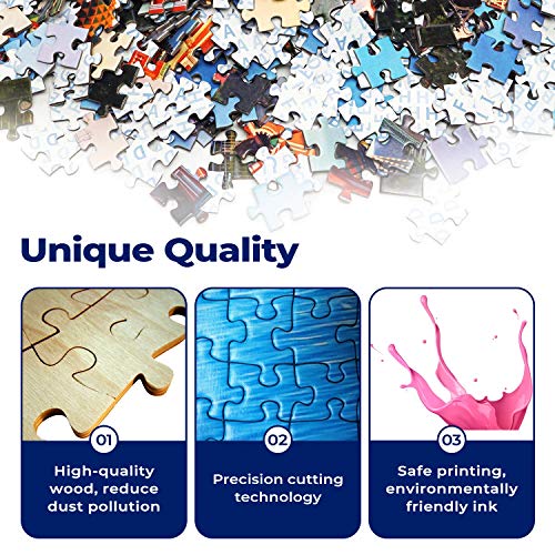 Jigsaw Puzzle 1000 Piece Wooden Puzzle Halloween Picture Family Decorations, Unique Birthday Present Suitable for Teenagers and Adults
