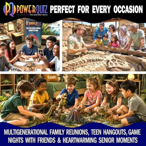 Dino World Dinosaur Trivia Game for Kids & Adults | 200 questions, 5 difficulty levels Beginner to Expert, fun facts, explanations, premium matte cards, hard storage box - style: Dino World