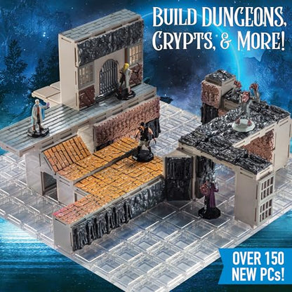 Monster Adventure Terrain - NEW! Dungeon Builder Set (159pc) - 3D Interchangeable Dungeon System w 19 New Tiles - Build Modular Worlds in a Snap & Elevate Your Campaign - Compatible with DND - color: Dungeon Builder Set