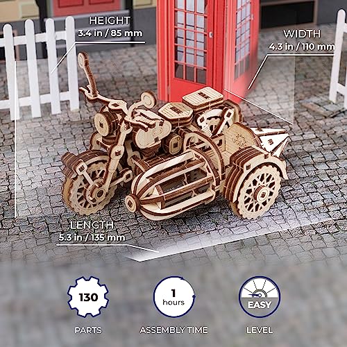 UGEARS Hagrid's Flying Motorbike™ 3D Puzzle - Wooden Model Kit for Adults to Build - Mechanical Bike Motorcycle Making Kit - 3D Jigsaw Puzzle Wood Vehicle - Harry Potter™ Collection DIY Brain Teaser - style: Hagrid's Flying Motorbike