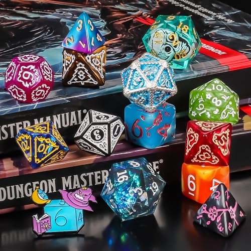 Mystery Dice Box - 24 Pcs Polyhedral Dice, Dice Advent Calendar | Random Styles Dice & Pins, Bulk DND Dice, Gifts for Dungeons and Dragons, MTG, Game Night, Dice Goblins, RPG Players & DMs - style: Mystery Dice Gift Box (24 Holes)