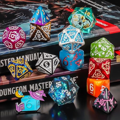 Mystery Dice Box - 24 Pcs Polyhedral Dice, Dice Advent Calendar | Random Styles Dice & Pins, Bulk DND Dice, Gifts for Dungeons and Dragons, MTG, Game Night, Dice Goblins, RPG Players & DMs - style: Mystery Dice Gift Box (24 Holes)