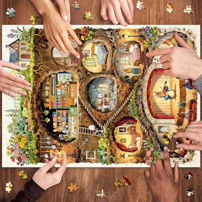 HUADADA Jigsaw Puzzle for Adults 1000 Pieces, Eye Protection, Rabbit House Theme, Birthday Gifts for Women and Men - color: Rabbit House