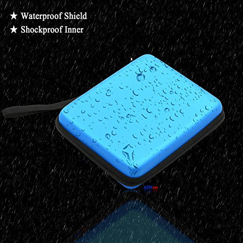 ADVcer 2DS Case, EVA Waterproof Hard Shield Protective Carrying Case with Hand Wrist Strap and Double Zipper Compatible with Nintendo 2DS (Blue) - color: Blue
