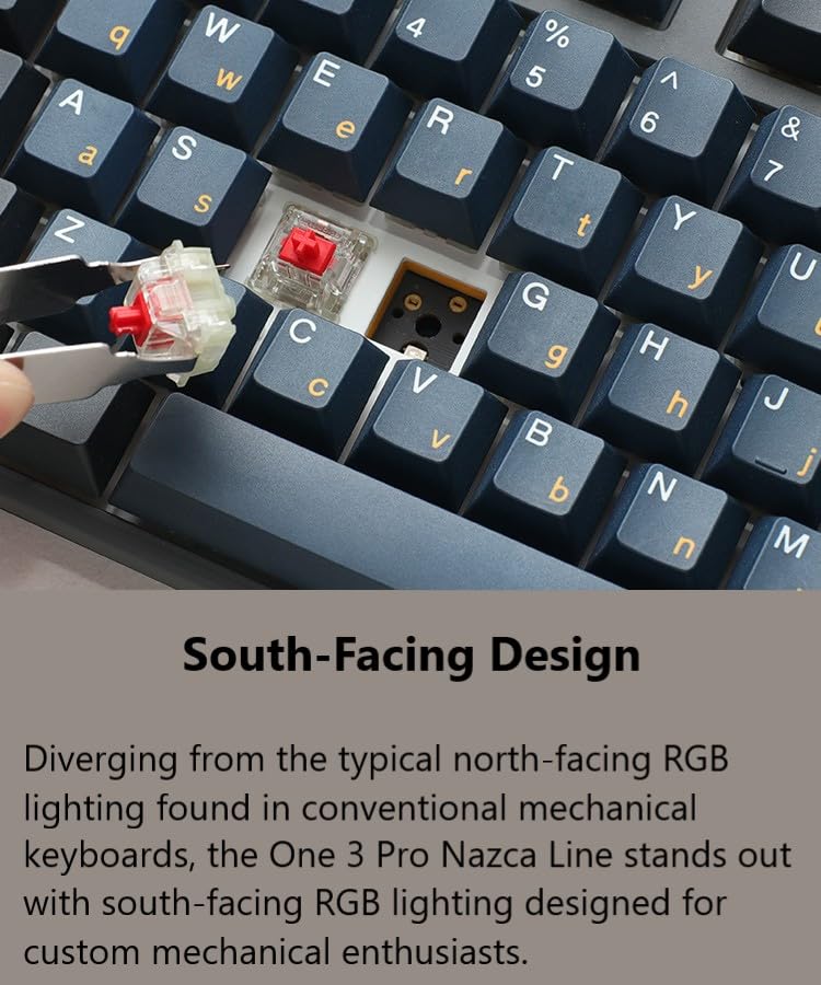 Ducky One 3 Pro Nazca 8K Mechanical Gaming Keyboard, Cherry MX2A Red, RGB | Mechanical gaming keyboard with hot-swappable switches, PBT tripleshot keycaps, RGB backlight - size: Cherry MX2A Red, style: 100%