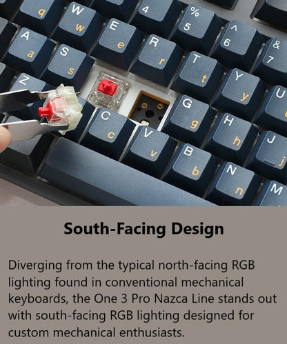 Ducky One 3 Pro Nazca 8K Mechanical Gaming Keyboard, Cherry MX2A Red, RGB | Mechanical gaming keyboard with hot-swappable switches, PBT tripleshot keycaps, RGB backlight - size: Cherry MX2A Red, style: 100%