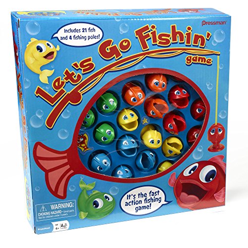 Let's Go Fishin' Game by Pressman - The Original Fast-Action Fishing Game!, 1-4 players - style: Let's Go Fishin'