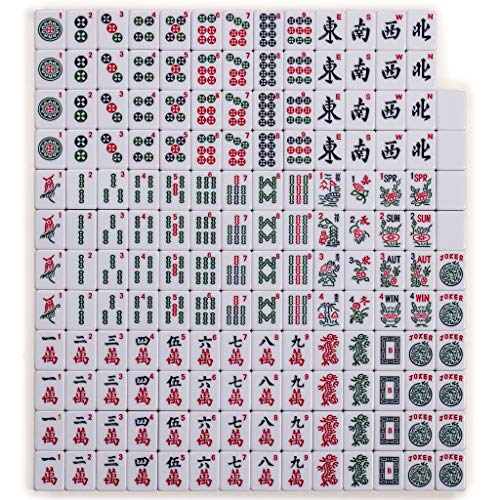 Yellow Mountain Imports Set of 166 American Mahjong Tiles, Huntington (Tiles Only Set) - color: Green