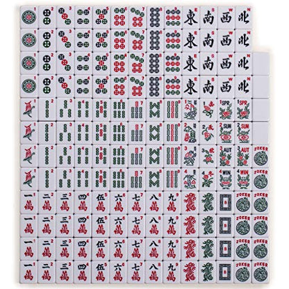 Yellow Mountain Imports Set of 166 American Mahjong Tiles, Huntington (Tiles Only Set) - color: Green
