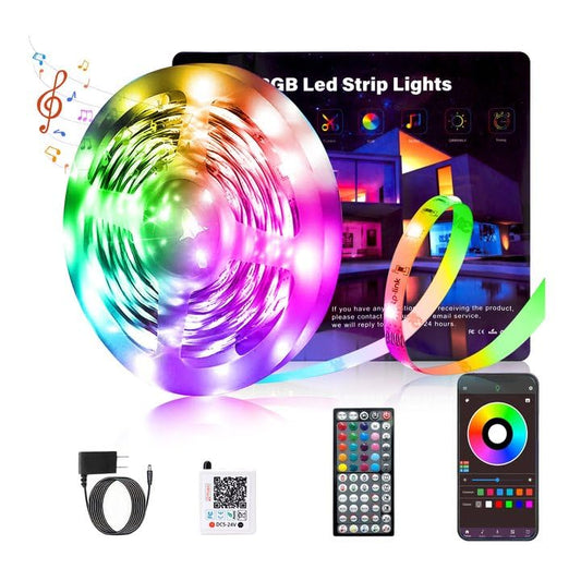 Ledagic Led Lights for Bedroom 60 ft (1 Roll), 450Leds Smart Led Strip Lights with App Remote Control, RGB Music Sync Color Changing Lights for Bedroom, Kitchen, Party, Home Decoration - size: 60ft