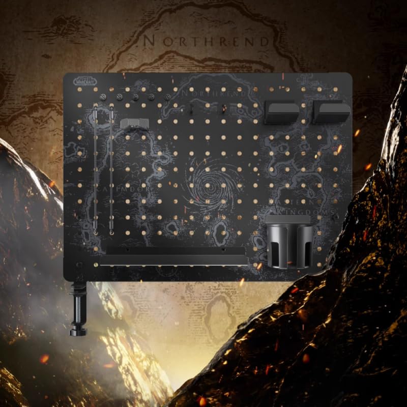 Blizzard Wow Official Licensed Heavy Duty Metal Pegboard Map of Azeroth | Wall & Desktop Organizer, Peg Board Panel with 7 Kinds of Accessories, Efficient Storage for Home and Office, 22.8 * 16.6Inch - size: 22.8" * 16.6"-1 Pack