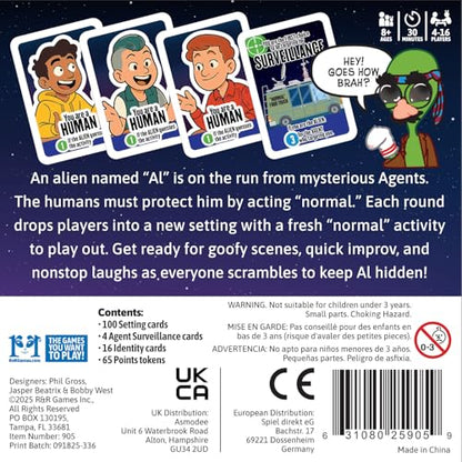 R&R Games Normal Human Card Game, Social Deduction Party Game for 4-16 Players, Ages 8+, 30 Minute Play Time