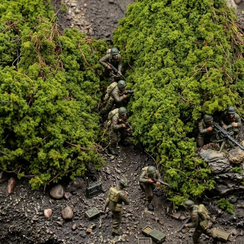 Miniature Shrubs Bushes Model, Green Plant Tufted Model for Train Landscape, Railroad Scenery, War Gaming Terrain Sand and Dioramas