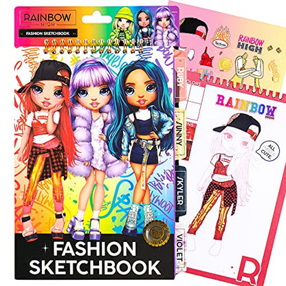 Horizon Group USA Rainbow High Fashion Sketchbook, Color & Create Fashion Looks, Includes Sketchbook, Fun Sleepover Activity, Travel Set, Fashion Design for Kids Ages 6, 7, 8, 9 - style: Fashion Sketchbook