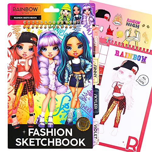 Horizon Group USA Rainbow High Fashion Sketchbook, Color & Create Fashion Looks, Includes Sketchbook, Fun Sleepover Activity, Travel Set, Fashion Design for Kids Ages 6, 7, 8, 9 - style: Fashion Sketchbook