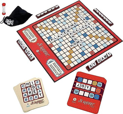 JOY FOR ALL Games - Scrabble Bingo 3-in-1 Word Games - Classic, Bingo, & Pass - New Easy to Grasp Tiles & Racks - Fun Family Board Game for Seniors, Kids, Teens, and Adults - style: Classic Scrabble & Bingo