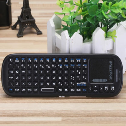 iPazzPort 2.4G Mini Wireless Keyboard with Touchpad Mouse Combo | 2.4G plug-and-play mini keyboard with touchpad, lightweight portable, media hotkeys. Compatible with TV box, PC, tablet, PS4