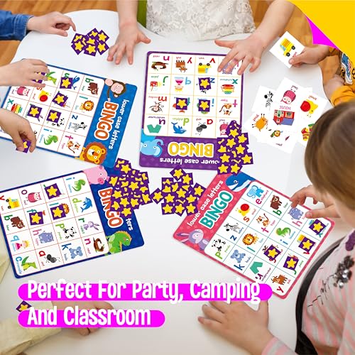 SpriteGru Alphabet & Numbers Bingo Game, Upper/Lowercase Letters, 52 First Words & 20 Numbers Learning- ABC and 123 Bingo Board Game for Kids 4-8, Perfect for Classroom & at Home (Up to 25 Players) - style: Alphabet & Numbers Bingo Game