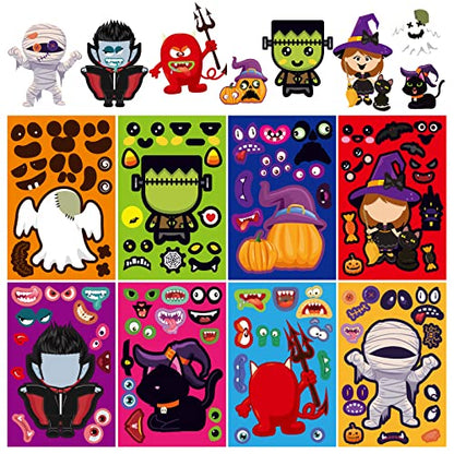 48 Sheets Halloween Stickers for Kids Bulk Cute Holiday Stickers Funny DIY Crafts Activities Party Favors Game Gifts for Boys Girls - style: Halloween