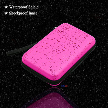 ADVcer 3DS Case, EVA Waterproof Hard Shield Protective Carrying Case with Detachable Hand Wrist Strap Compatible with Nintendo 3DS, 3DS XL, New 3DS, DSi, DSi XL, DS, DS Lite (Fuchsia) - color: Fuchsia