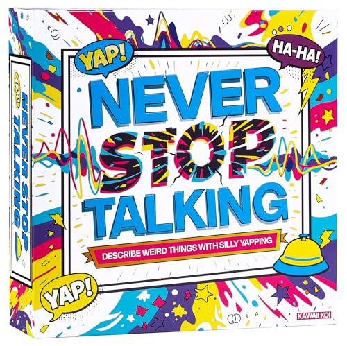KAWAII KOI Never Stop Talking Word Guessing Card Game, Fast-Paced Party Card Set with Bell and Timer, Fun Team Activity for Family Night, Adults and Teens, Ages 14 Plus, 4 to 10 Players