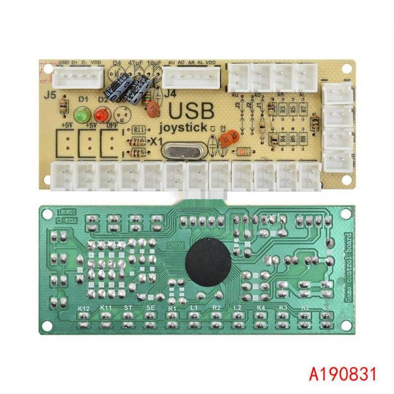 Zero Delay Arcade USB Encoder PC to Joystick and Button for MAME Fight Stick Control Circuit Board DIY Arcade Game Kit Parts