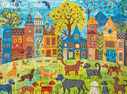 Cross & Glory | 1000 Piece Puzzles for Adults Dogs | Colorful Canines | A Dog Park Day | Park Dog Puzzles for Adults 1000 Pieces | Satin Finish | Ages 14+ - color: Colorful Canines - Park