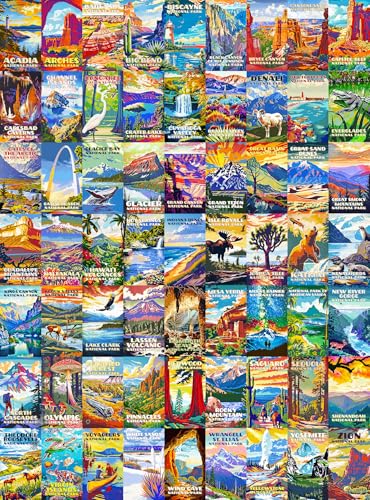 Cross & Glory | Jigsaw Puzzles for Adults | America's National Parks | Scenic Travel Puzzle | Landscape Puzzles for Adults | Satin Finish | Ages 14+ - color: Grand Tour of America's National Parks