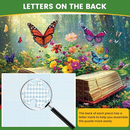 Jigsaw Puzzle 500 Pieces,Flowers Book 500 Piece Puzzles for Adults Seniors Recycled Cardboard Adult Jigsaw Puzzle 500 Piece Activities Great Gift for Friends 20.5 * 15 Inch - style: Books