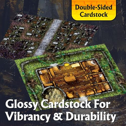 Arcknight The Extras Pack Roleplaying Battlemaps; 16 Modular RPG Maps in 8 Double-Sided Pages, 1" Square Grid, Modular & Versatile Design for Tabletop Gaming - for Dungeons & Dragons & Pathfinder - style: Extras